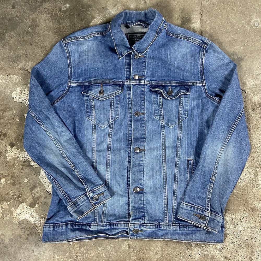 Levi's Signature Gold Jean Jacket Men's Size XL Blue Denim Button Down Outdoor